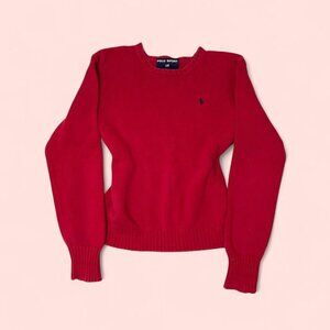 Classic red Polo Ralph Lauren 100% cotton knit sweater